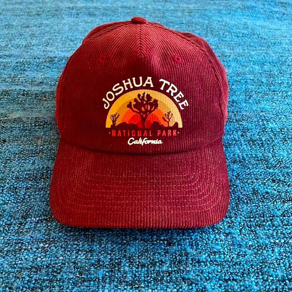 Joshua Tree National Park vintage corduroy hat - SnapBack adjustable - maroon